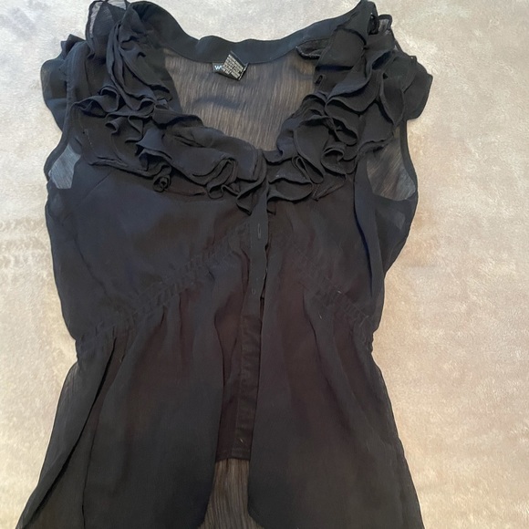 Sheer black v-neck sleeveless by Wet Seal, M, $15 - Picture 1 of 4